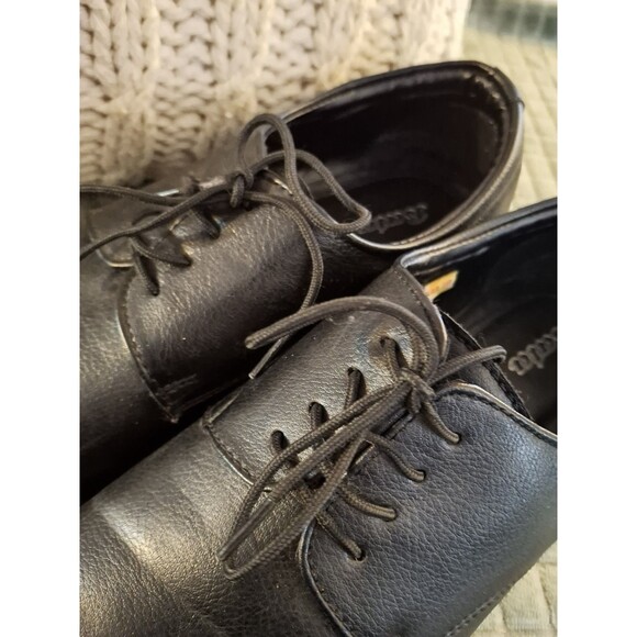 Men's Bata Oxfords, Size 44, Black Leather Lace Dress Shoes - Picture 3 of 6
